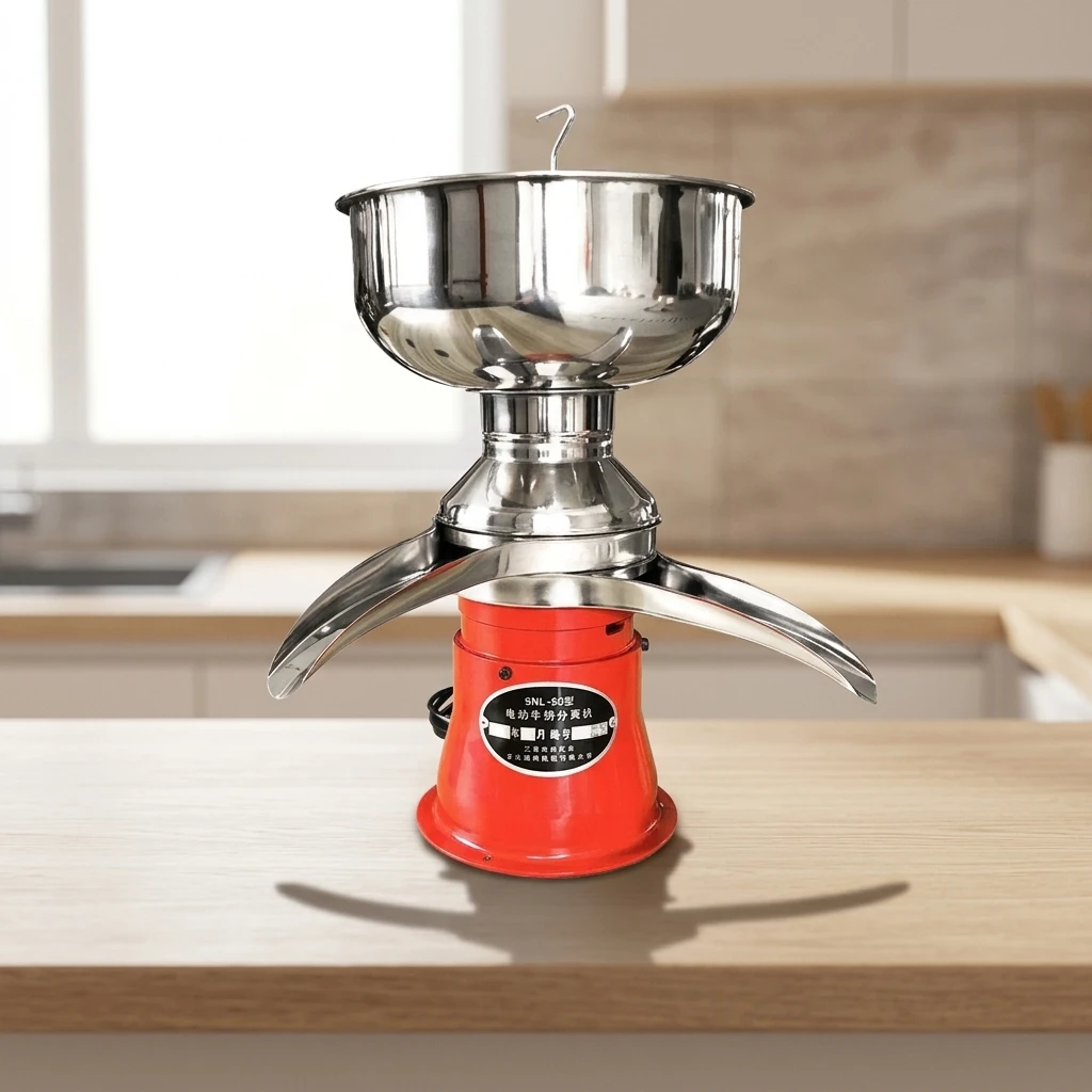 TEBAK Automatic Small Scale Electric Milk Separator | Household Dairy Cream Separator for Defatting Processing