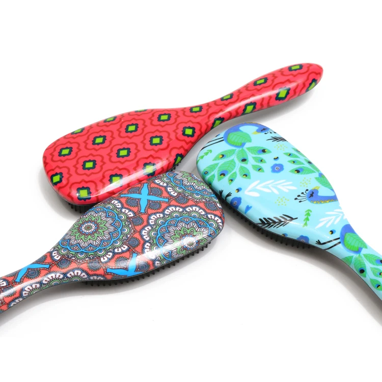 Оптовая продажа профессиональная щетка для волос с пользовательским логотипом нейлоновая кудрявыми волосами