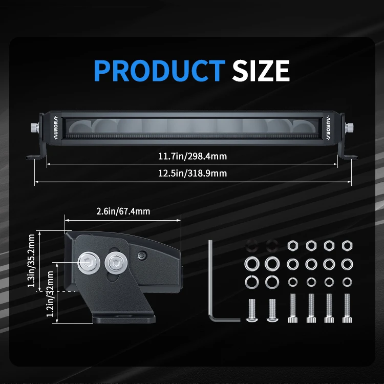 AURORA 10 Inch RGB LED Offroad Light Bar for Trucks, ATVs, UTVs ...