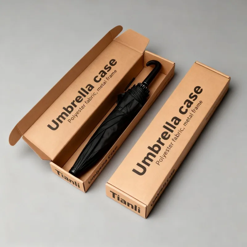 جعبه حمل و نقل چاپ دیجیتالی سفارشی از مقوا با طرح زیگزاگ برای چتر بلند، جعبه پستی کرافت برای چترهای بلند