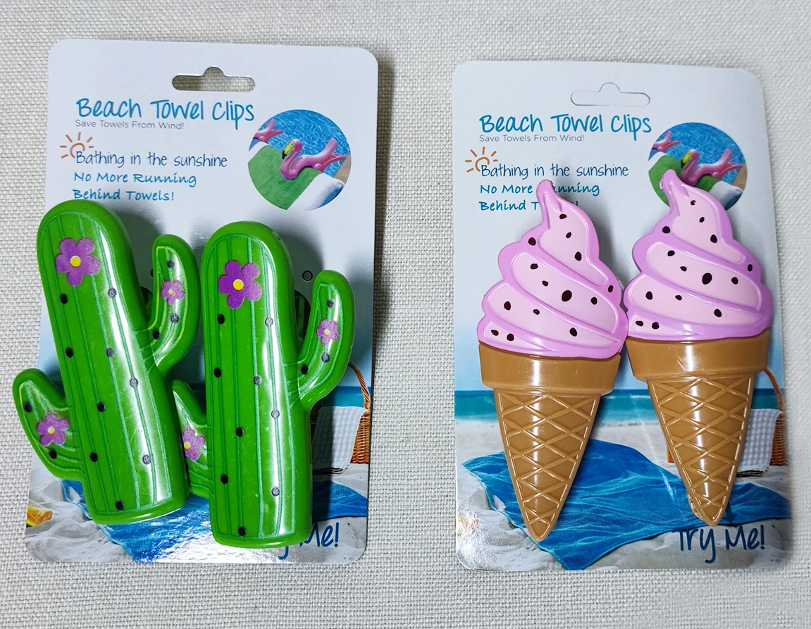 Cute Summer Beach Towel Clips,Plastic Pineapple Watermelontowel Holder