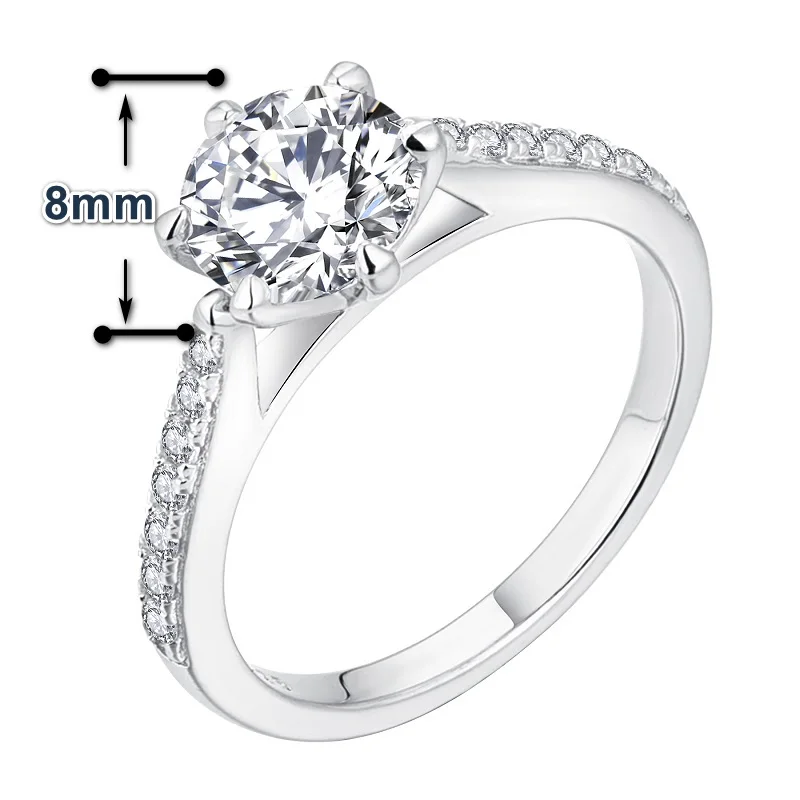 Veunora 925 Sterling Silver Plated Lab-Created Promise Proposal Engagement Wedding Rings for Women Girl 