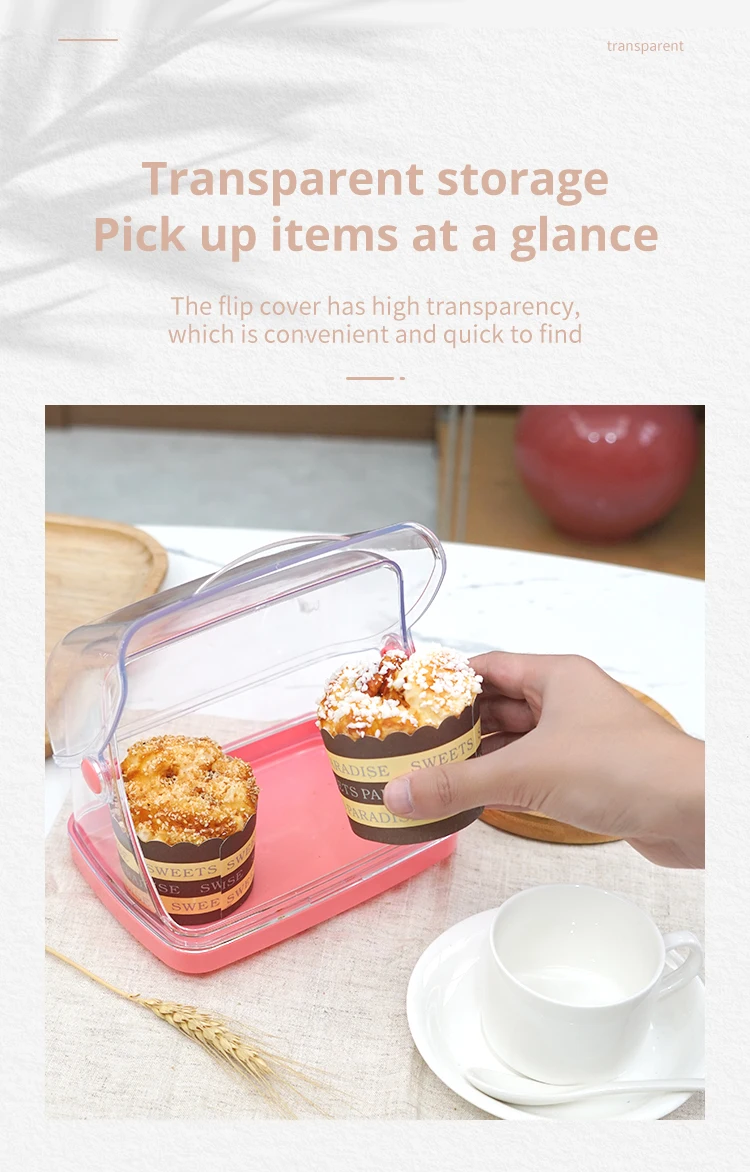 ITEM NO.355 Multifunction Home Supplies Kitchen Desktop Plastic Flip Top Bread storage box details