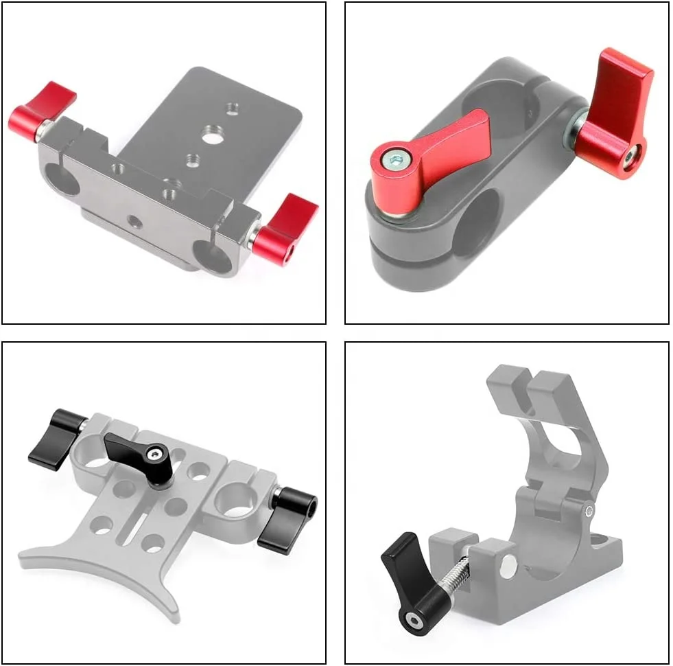 Custom 90 Degree Right Angle Rotate 15mm Rail Rod Clamp for Dslr Rig Support Camera Accessories