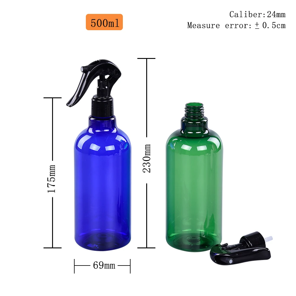 Pet 300ml 500ml 250ml 100ml 200ml Brown Black White clear Amber Black Empty Alcohol Plastic Hair Plastic Trigger Spray Bottle