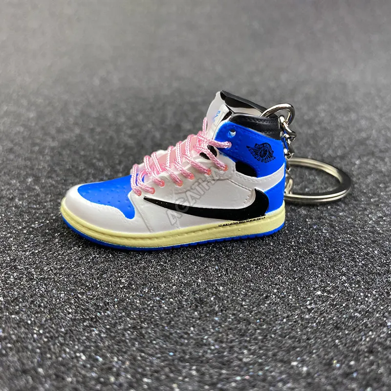 Jordan 1 Mini Sneaker Keychain Shoe Box 3D Keyring Ornament Display Dunks