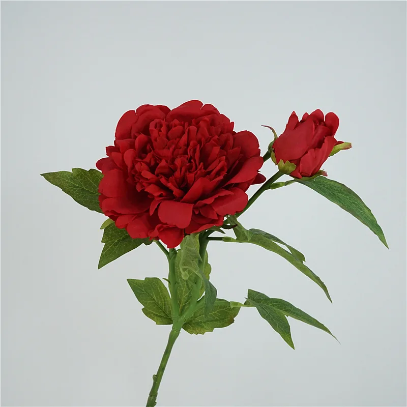 High End Wholesale Artificial Real Touch Peony 2 Heads With Bud Elegant