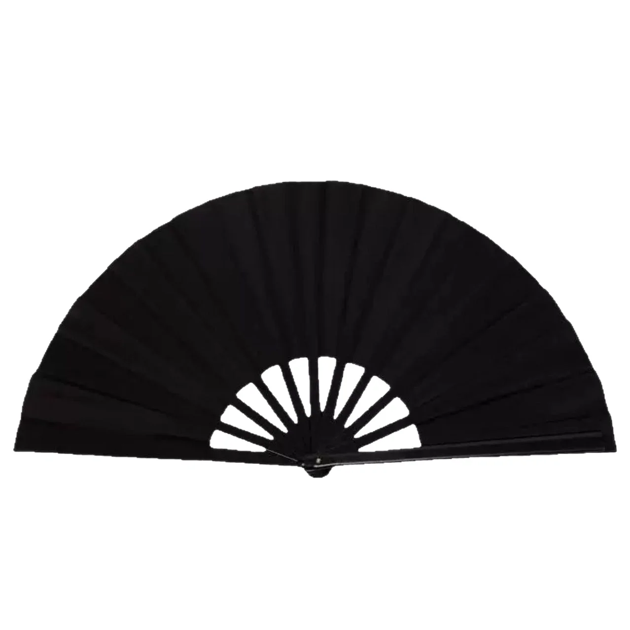 33.3cm Colorful Kung Fu Fan Black Plastic Ribs Tai Chi Martial Arts Performance Fan Cross-Border Fabric Fan for Bestseller preview 5