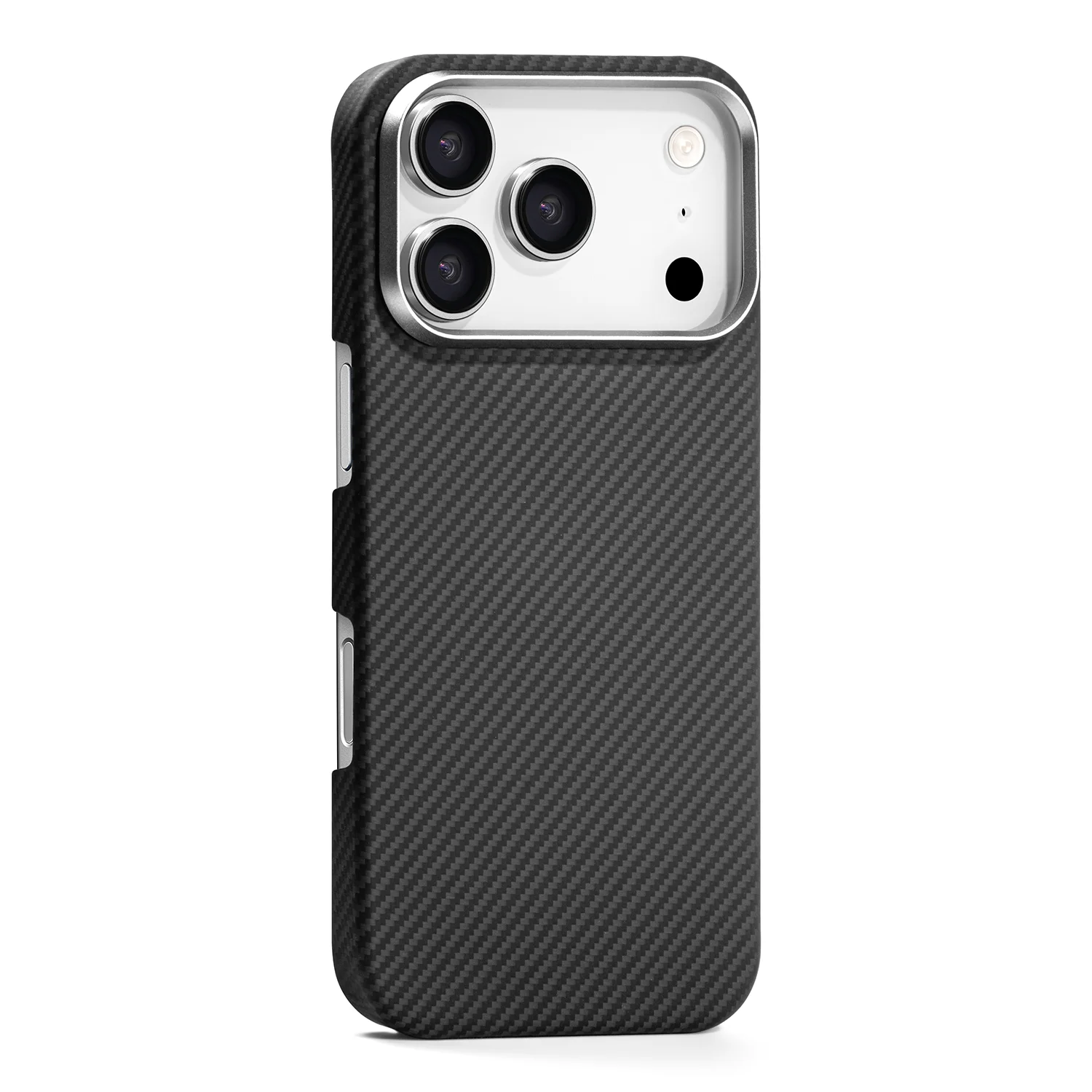 product laudtec luxury carbon fiber textured magnetic phone case for iphone 17 pro max air thin kevlar matte shockproof back cover179-5