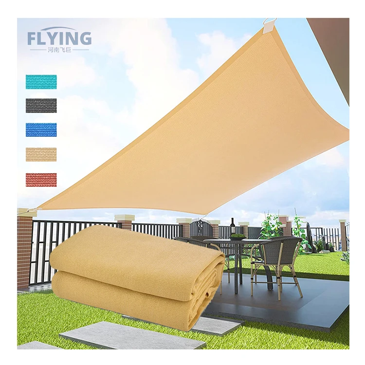 EUGAD Toldo Vela De Sombra Rectangular Protección Para Patio, Exteriores, Jardín Resistente A UV Solar Resistente Y Transpirable HDPE Crema 2x3m(2piezas