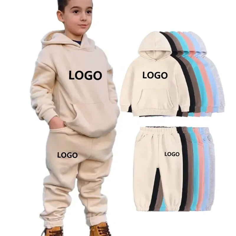 Customize Hoodies And Sweatpants Children 2pcs Winter Tracksuit Kids ...