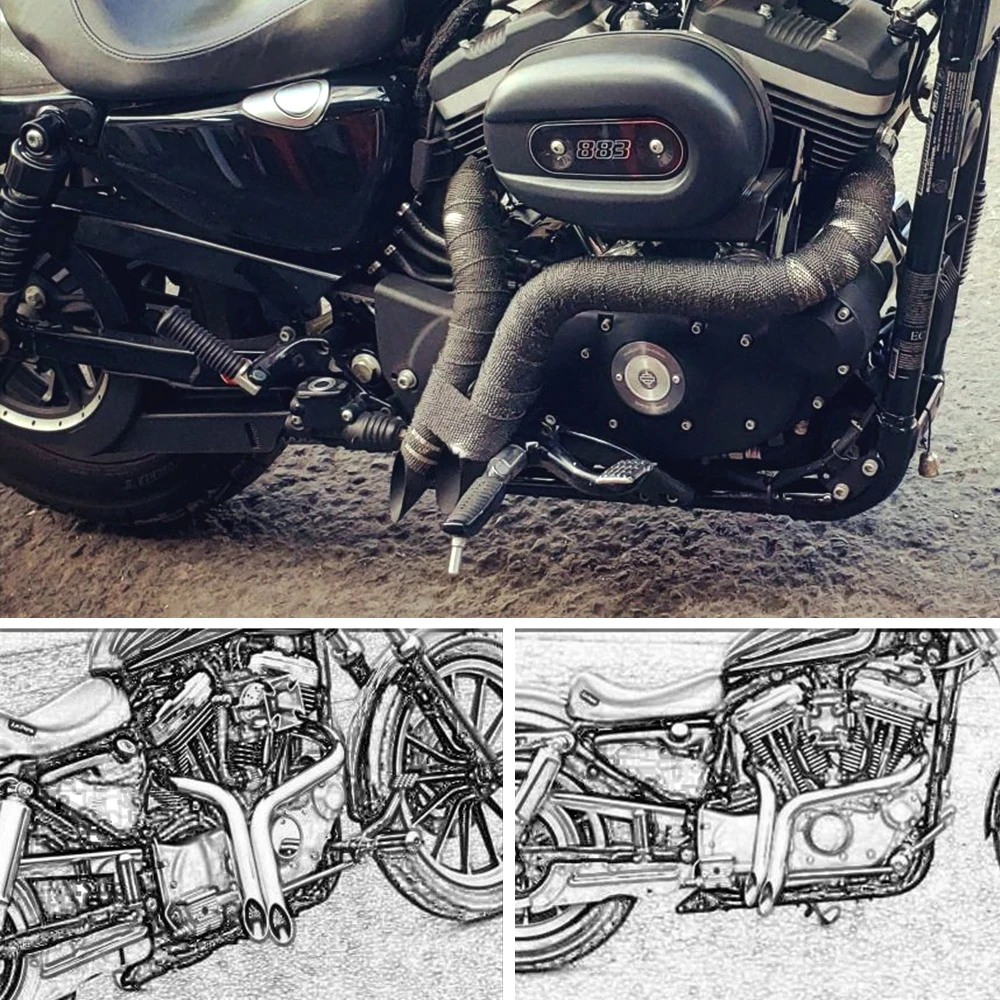 スポーツスター XL883 用 新しいマフラー エキゾーストパイプ