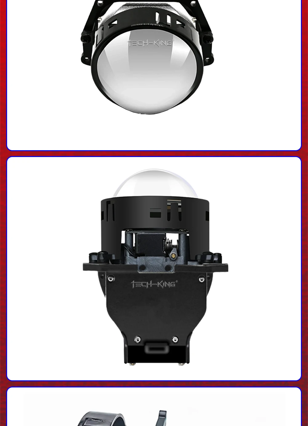 Car vw polo projector headlight 3 inches near and far light 140w 6000K car 12V led lens double light cup Projector headlights