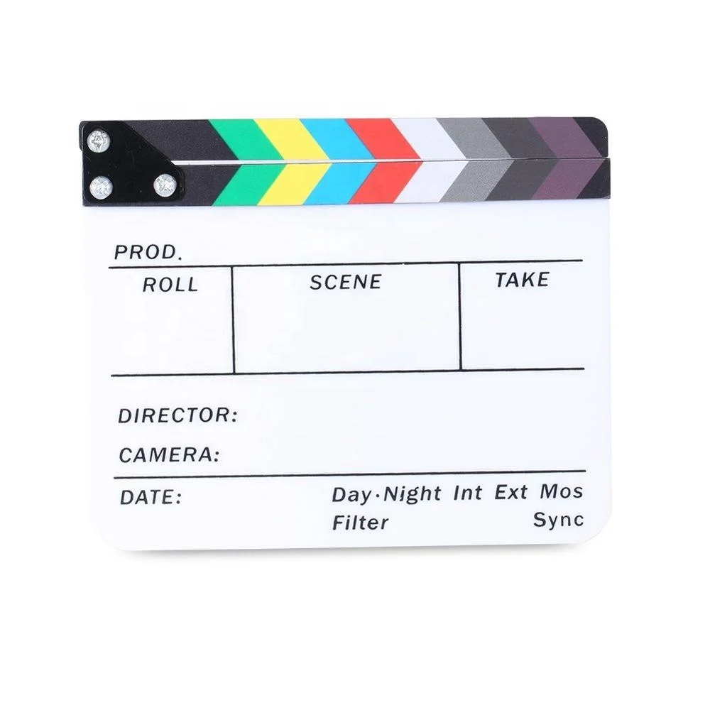 Акриловая пленка Clapboard сухой стирание режиссерская кино Хлопушка доска для резки экшн-сцены с цветными