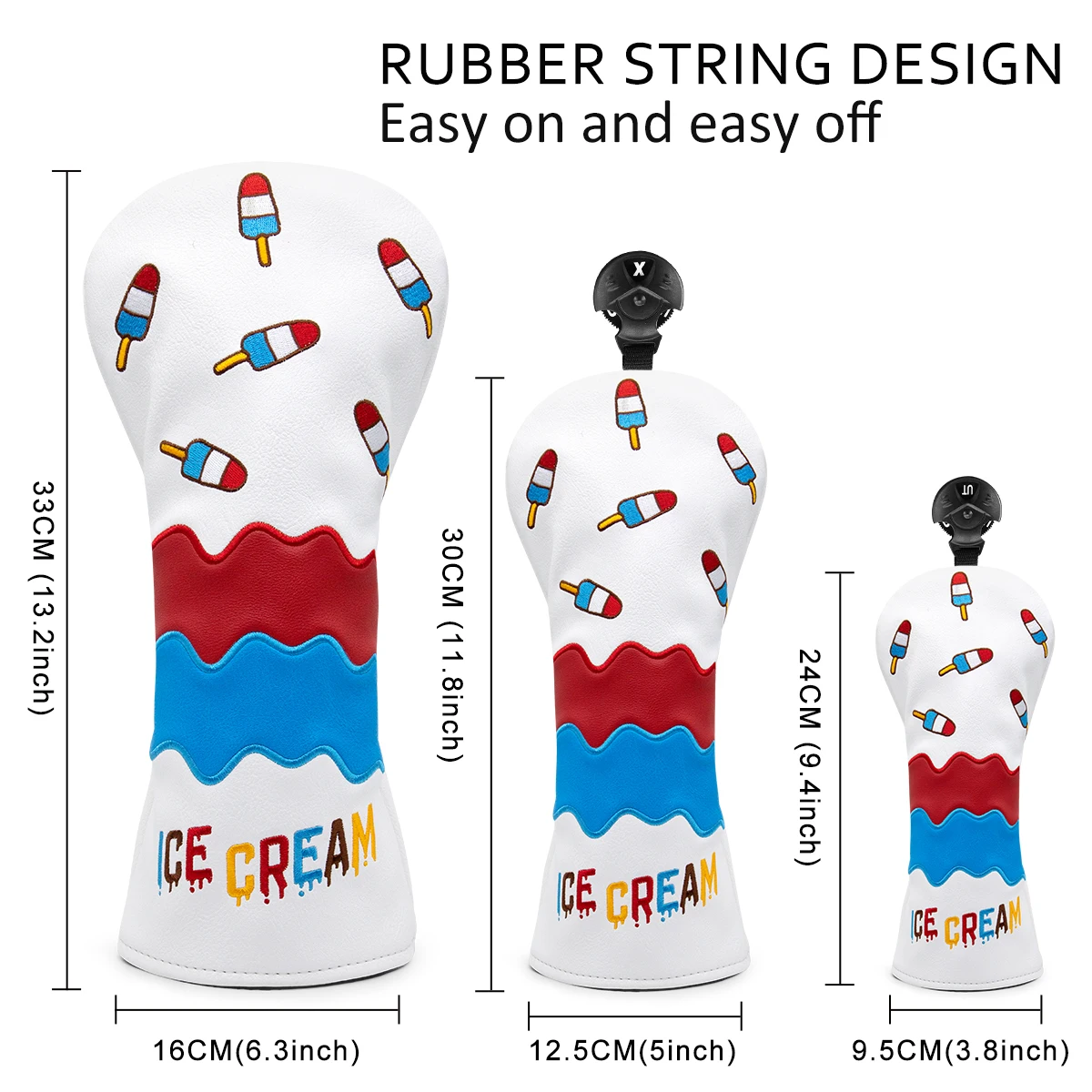 Custom Golf Fairway Wood Hybrid Head Cover Leather Golf Club Headcover