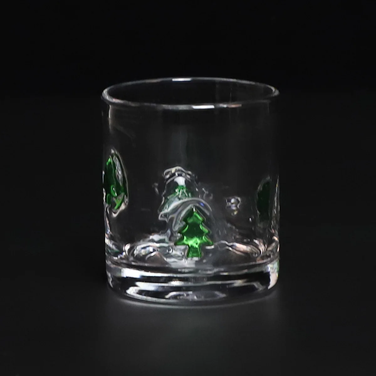 High-value creativity ingenious minimalist design vintage transparent crystal Christmas tree pattern glasses of water