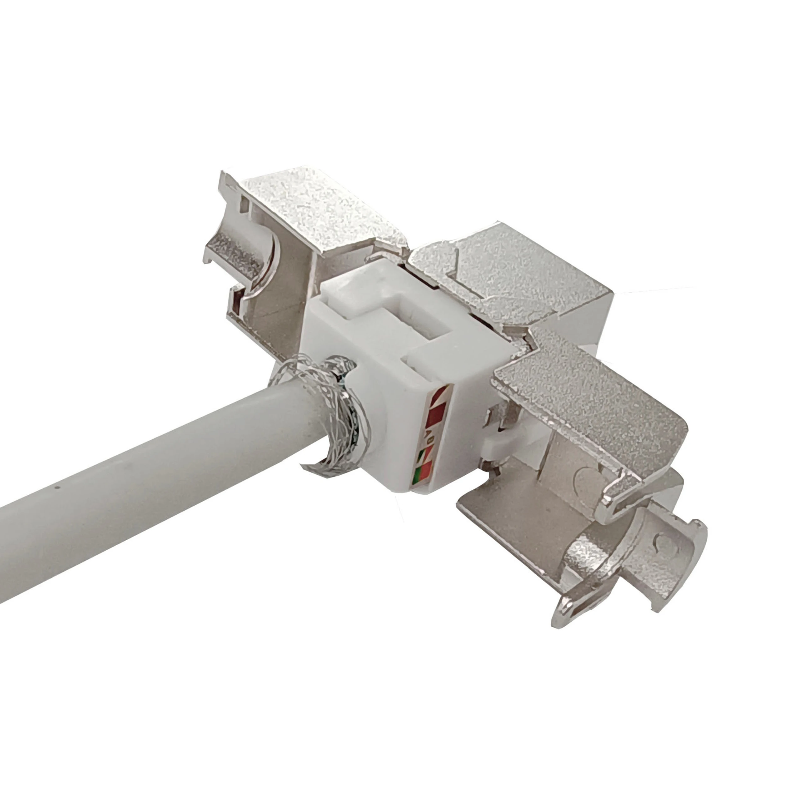 RJ45 180 Degree FTP Cat5e Cat6 Cat6a Keystone Jack Shielded Keystone Jack Module