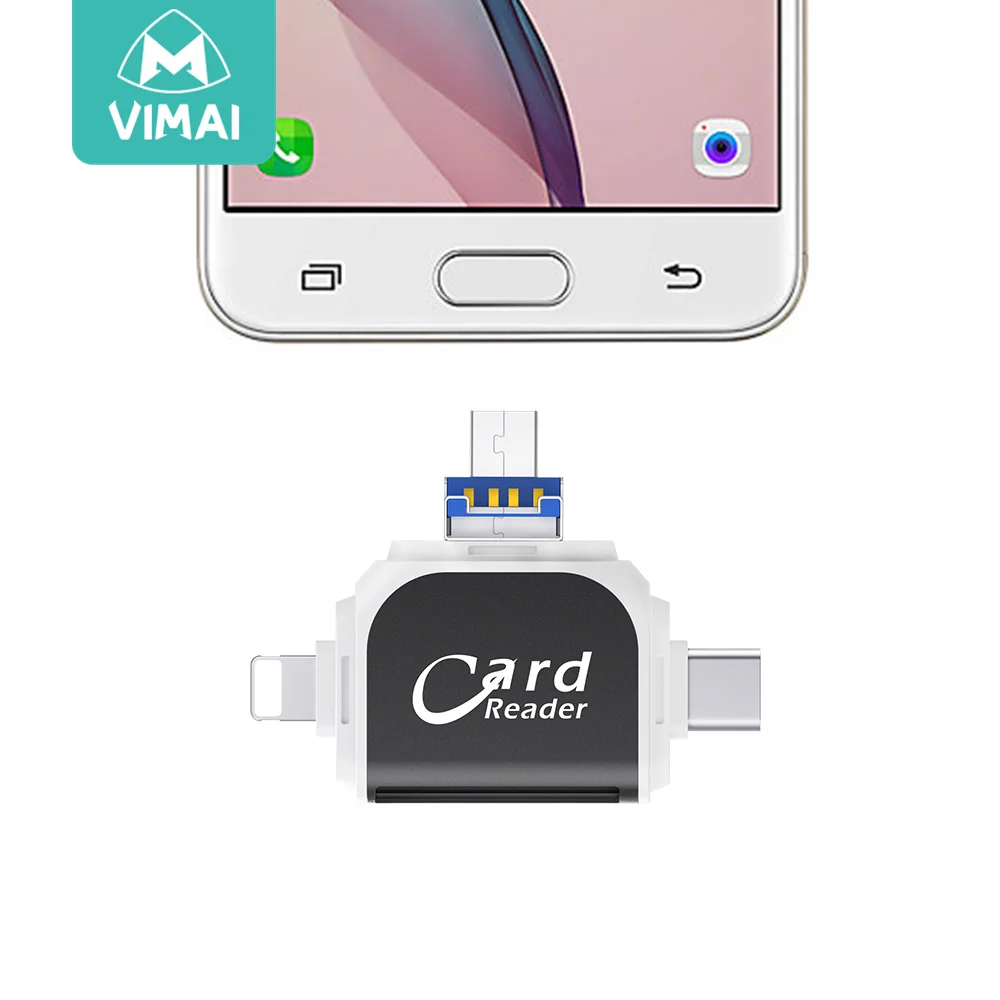VIMAI Лидер продаж 4 в 1 micro usb tf card reader для смартфонов и