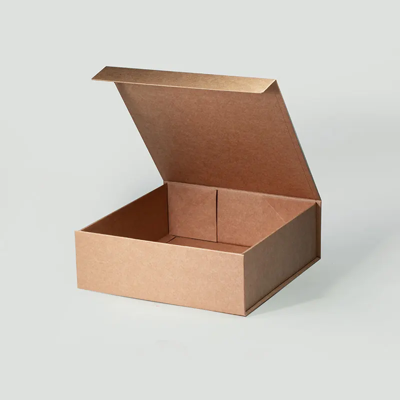 Customize Retail Store square Kraft Paper Gift Product Packaging Boxes with Magnetic Lid