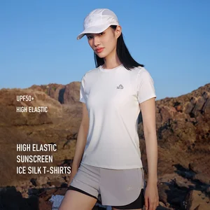 2026 Spring New Outdoor Sports High Elastic Ice Silk Skin-friendly Breathable Water Repellent Casual UPF 50+ Sunscreen T-shirts
