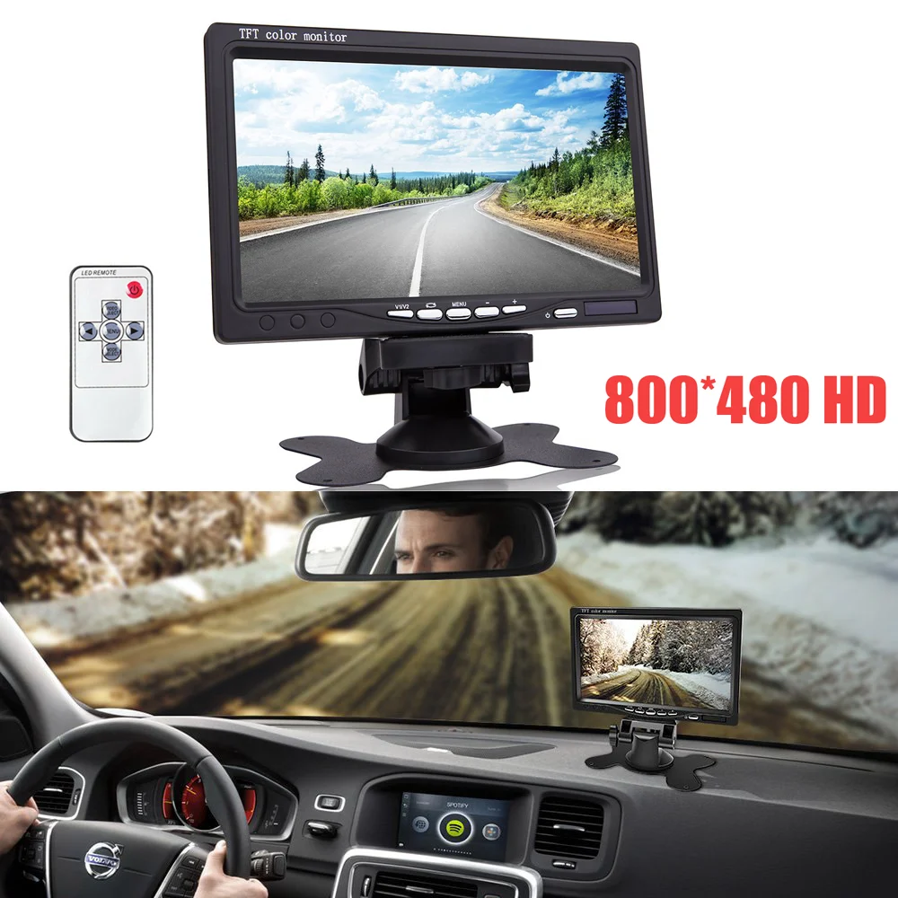 7 Inch LCD Screen 2 Channel Video Input Waterproof Night Vision Car Reverse Monitor for Truck