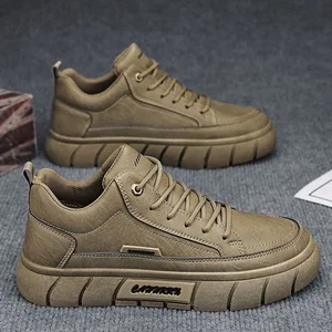 Autumn New Fashionable Soft and Comfortable Men's Casual Shoes Versatile Street Leather Upper Buffer Skateboarding Shoes