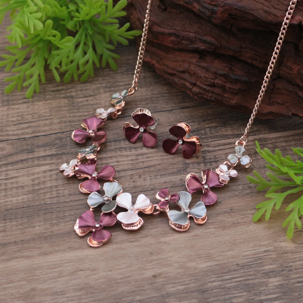 Elegant Zinc Alloy Flower Jewelry Set for Women