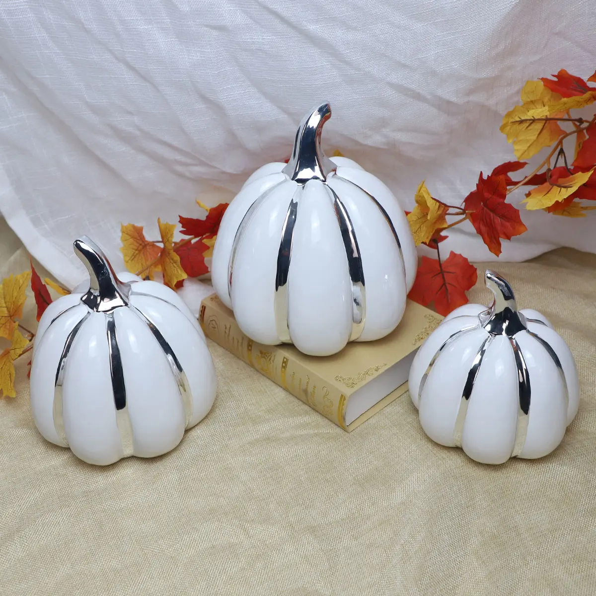 Decorative Ceramic Pumpkin Ceramic Porcelain Pumpkin Halloween VIntage Home Indoor Decor Wholesale