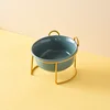 Blue Single Bowls with Gold Stand