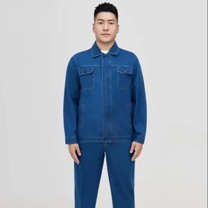 Summer Combed Cotton Fashionable Breathable Jeans Work Clothes & Cowboy Uniform Resistance Denim Workwear Adult Coverall