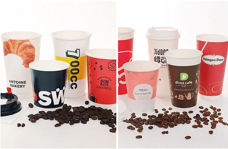 Ownfolk Custom Printed Disposable Recycle Takeout Hot Coffee Paper Cups ...