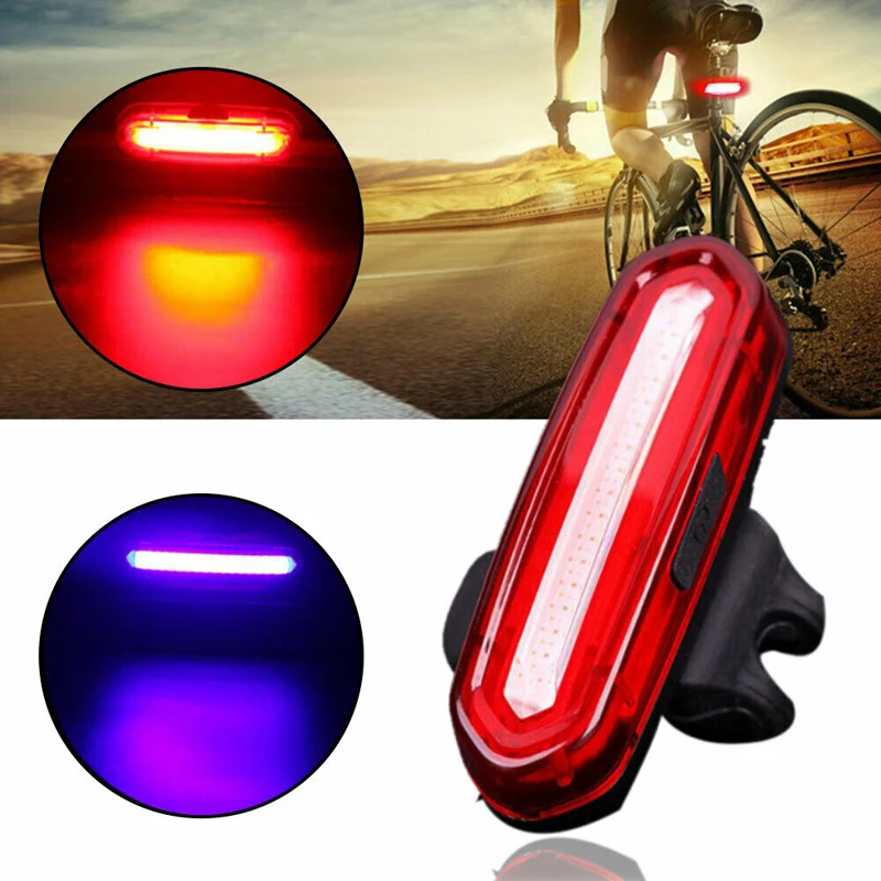 Wholesale Rear Tail light safety warning USB Double color Red Blue COB LED bicycle lamp bike accessories light From m.alibaba.com