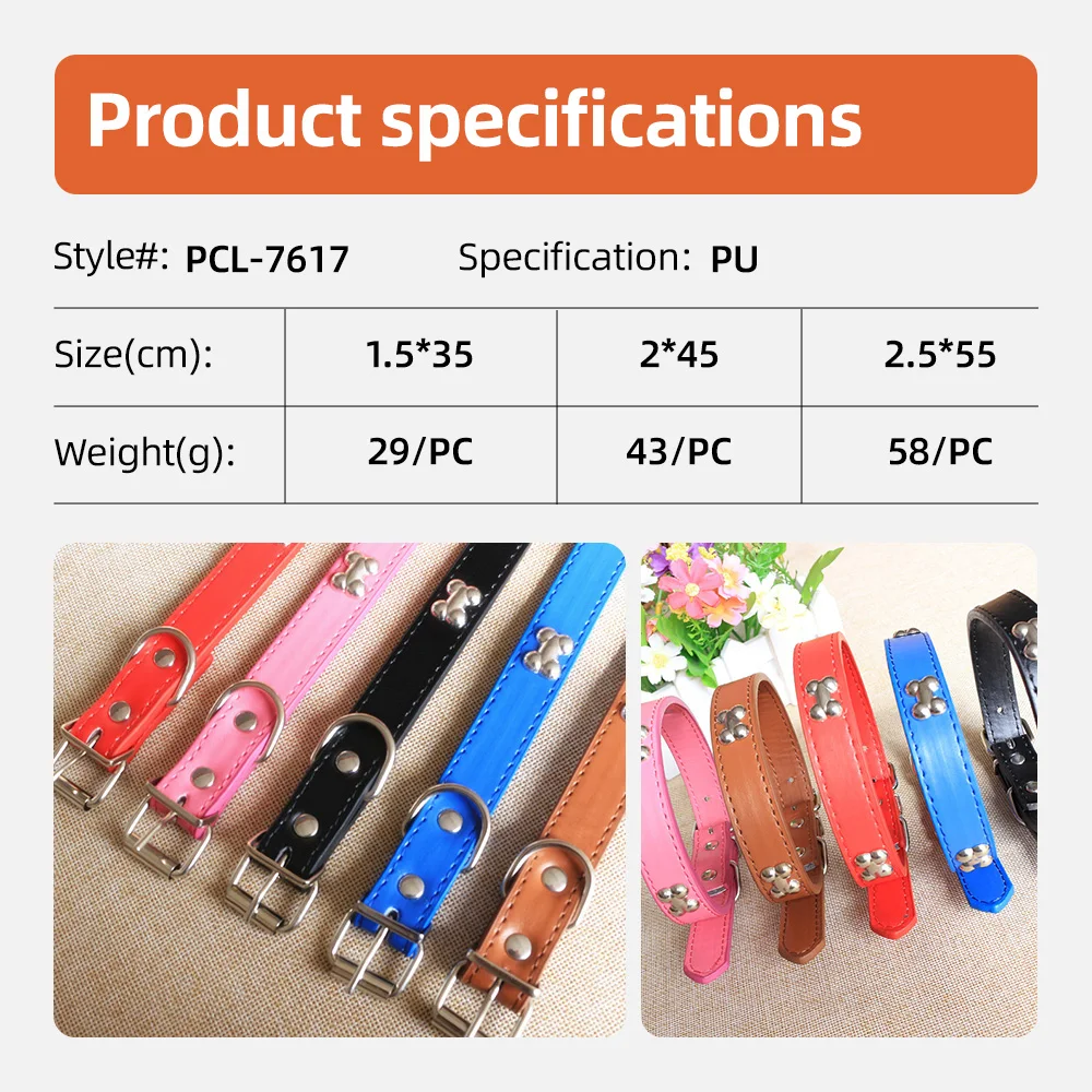 Wholesale Rolled PU Dog Collar Soft Padded Round Puppy Collar Handmade - product detail 6