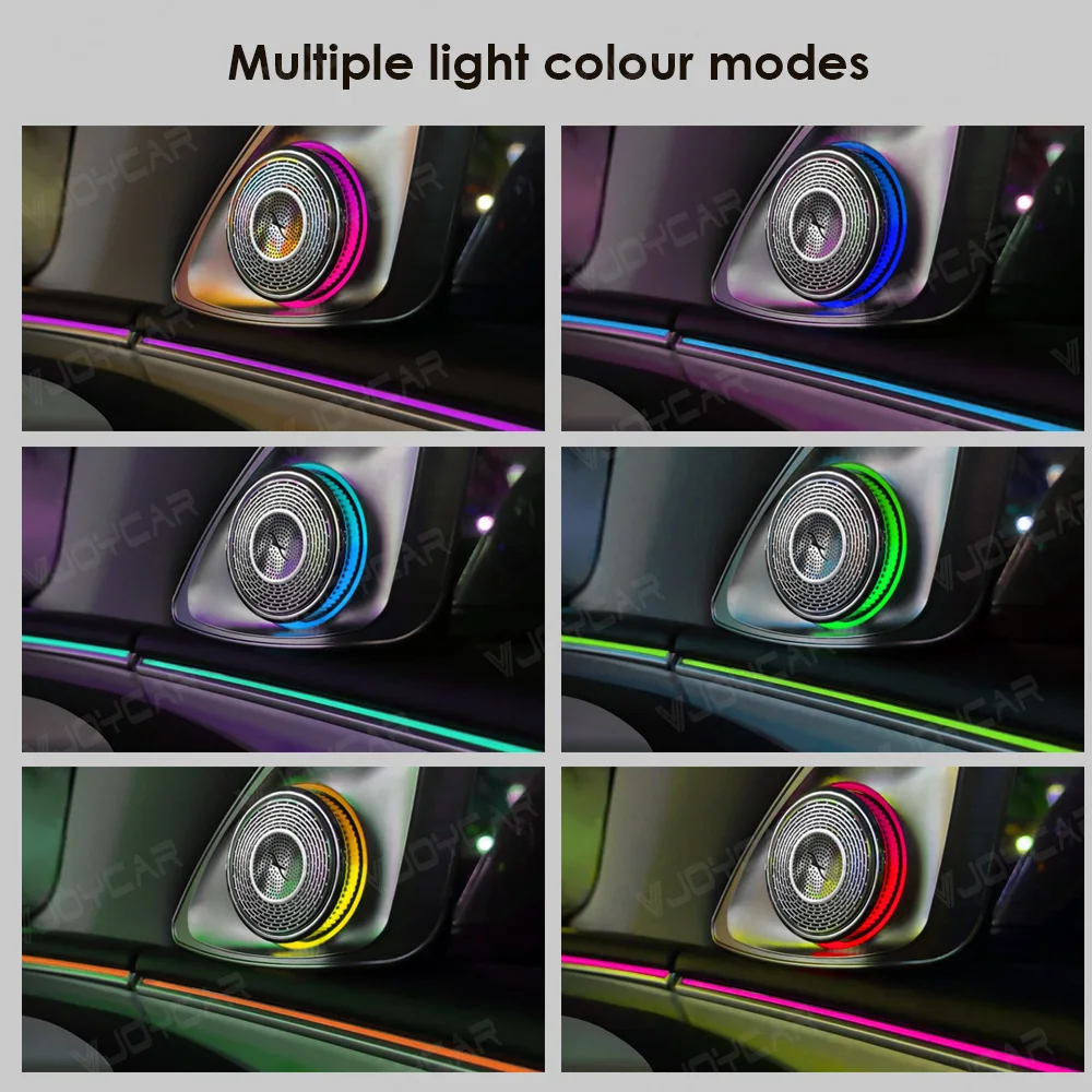 Car Speaker 3D Rotating Tweeter with Atmosphere Lights Audio Sound System RGB Lamp Modification Accessories for Tesla