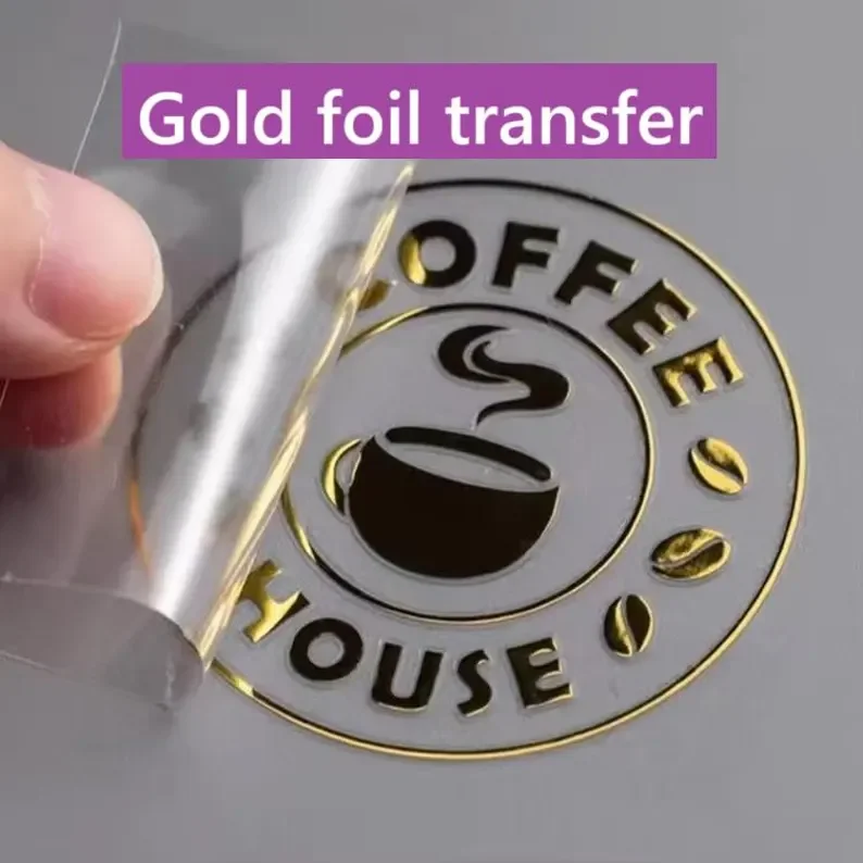 Custom Die Cut Sticker Metallic Logo Stickers UV Transfer, Hot Foil, or Metal Finish Labels for Packaging Branding