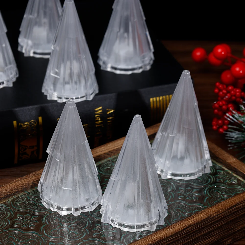 product transparent plastic triangle christmas tree flameless led candle warm light atmosphere christmas decorative lamp home decor-29