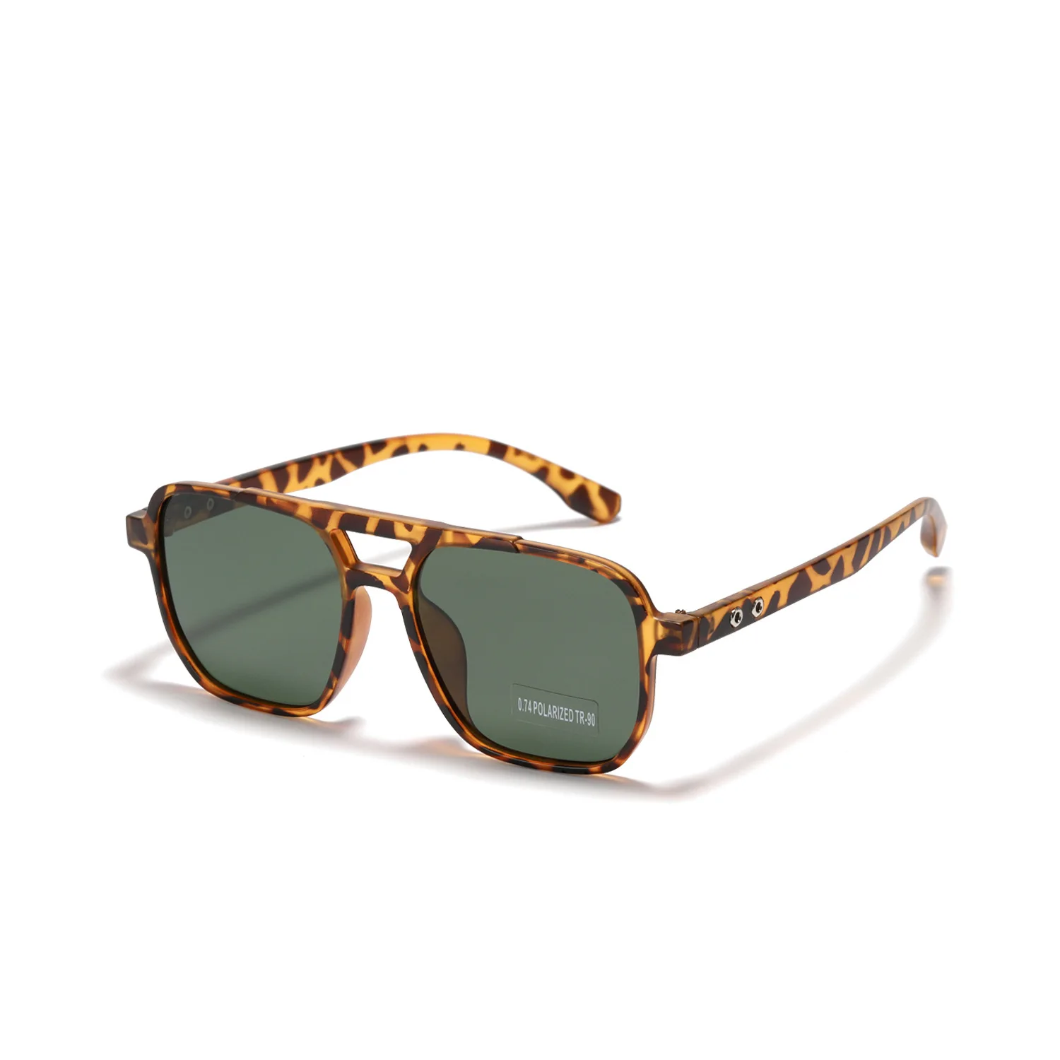 2022 New Arrival  TR90 Unbreakable Material Double Beam Super Light Vintage Polarized Lens Sunglasses