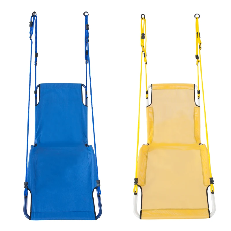 Blue Outdoor High Quality Heavy Adult Swing Bed for Camping Rectangular Fabric Backyard Swing Set for Sale