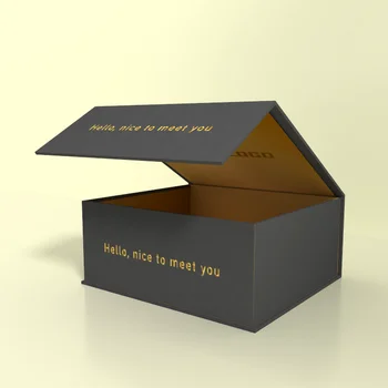 Hot Luxury Magnetic Gift Box Packaging Ribbon Handle Folding Custom ...