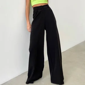 Fall New Casual High Waist Loose Korean Wide Leg Pants Female Floor Length Pants Ladies Trousers