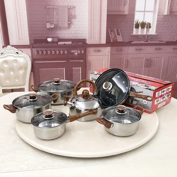 Orange Color High Quality 12PCS Stainless Steel Cookware Pot with Small MOQ  - China Cookware Set and Stainless Steel Cookware price