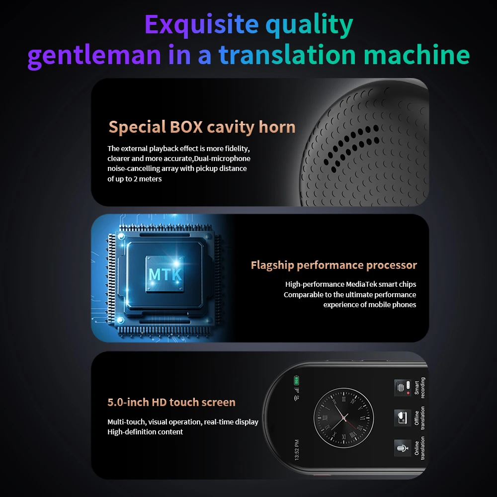 VORMOR A10 Portable Multi Language Real Time Instant 138 Languages Translation Device Smart Voice Translator