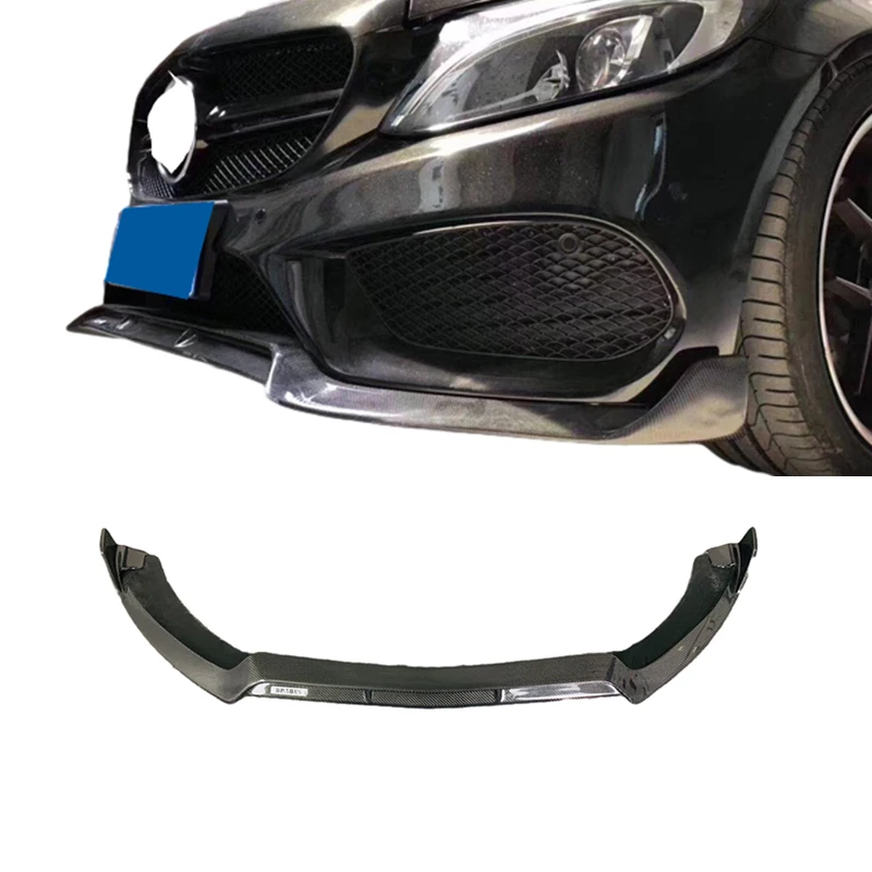 W205 B Style Car Accessories Parts Carbon Fiber Bodykit Front Lip Splitter Fits For Mercedes Benz C Class W205 2015-2018