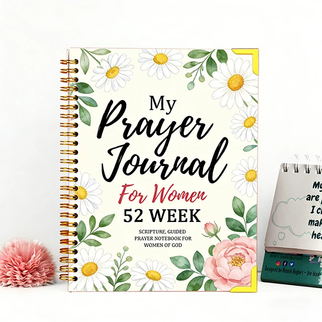 Custom Printing Prayer Journal Diary Bible Study Affirmation Reflection Inspirational Gratitude Notebook Planner for Women