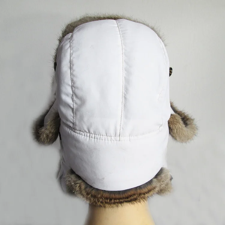 Factory Price XJ Real Rabbit Fur Winter Trapper Hat for Men