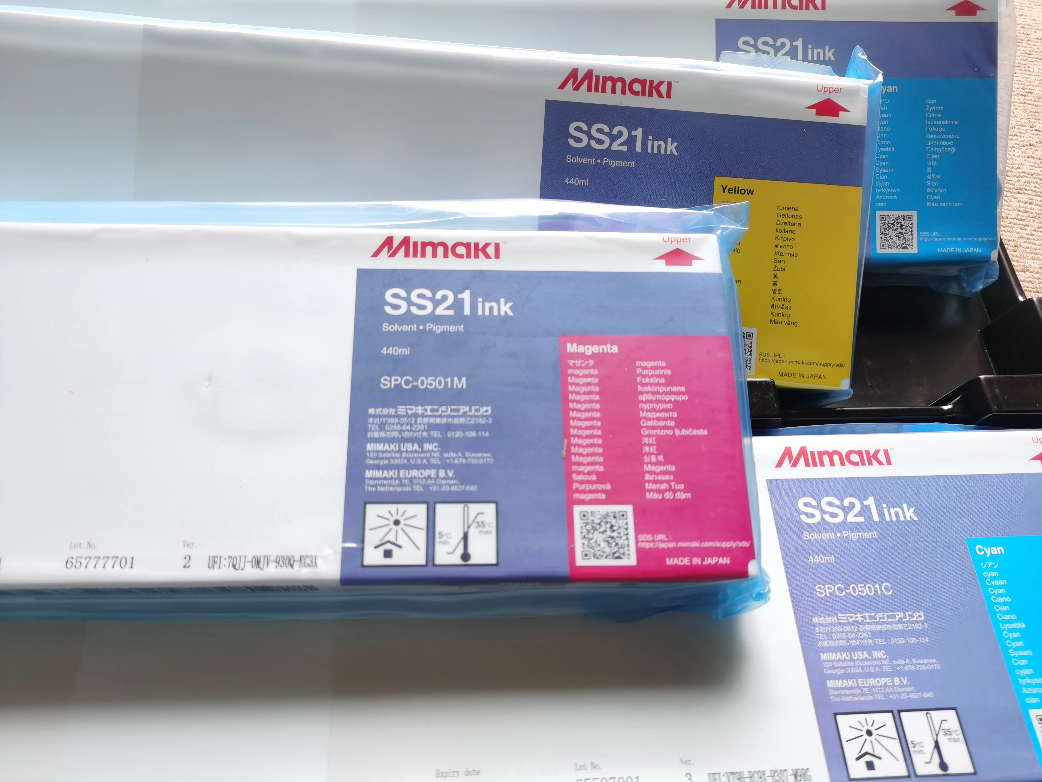 440ml Mimaki SS21 Eco Solvent Ink CMYK for JV100-160 Printers