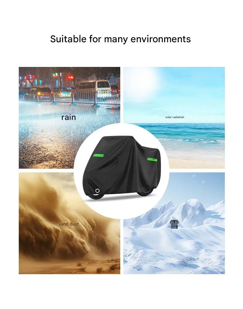 Polyester Taffeta 190T Full Coverage UV Protection Motorcycle & Electric Vehicle Cover Reflective Strip (Multiple Sizes M-4XL)