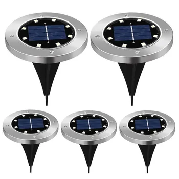 Hot sell solar buried light 8LED stainless steel lawn light outdoor new grass  garden  outdoor garden light JO-L019