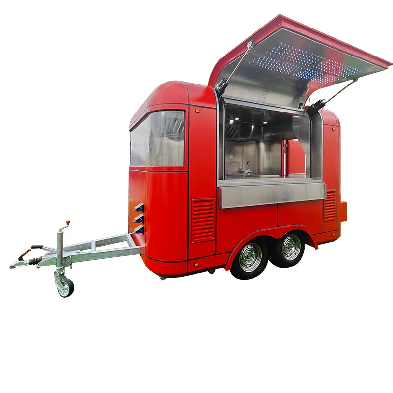 MAICHE Hou SL-2S Hoʻopilikino ʻulaʻula Mobile Fast Food Trailer BBQ Hot Dog Ice Cream Juice Food Truck