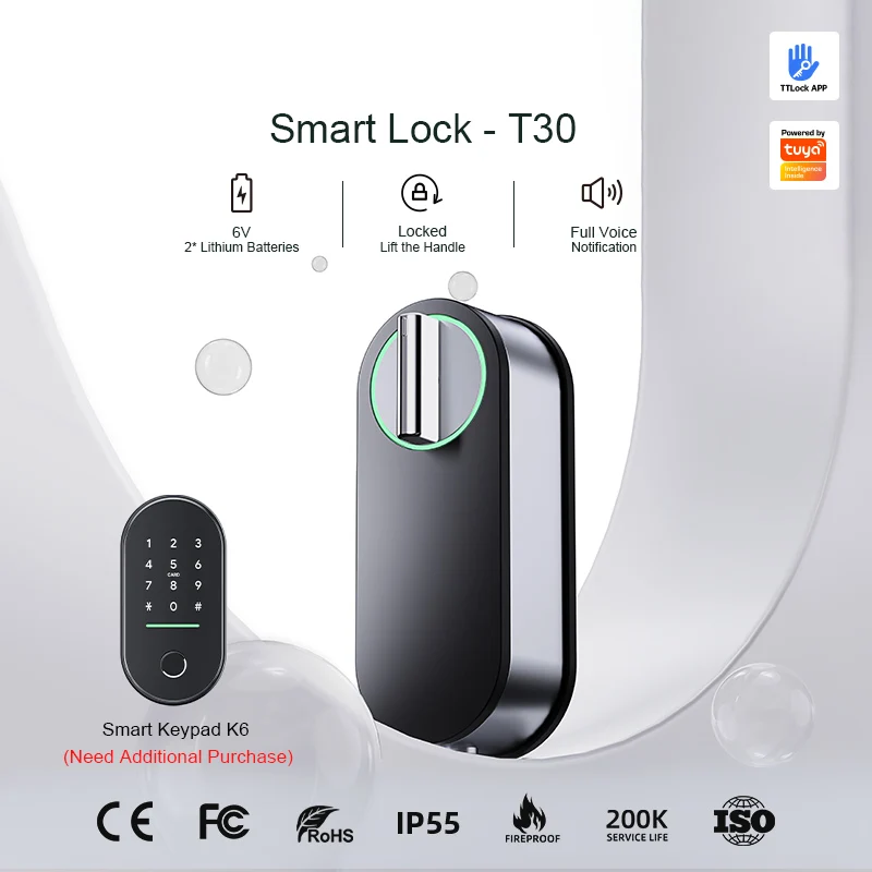 Liliwise Waterproof Wireless Keypad Electronic Card Lock  Smart Digital Lock Ttlock Tuya Smart Lock